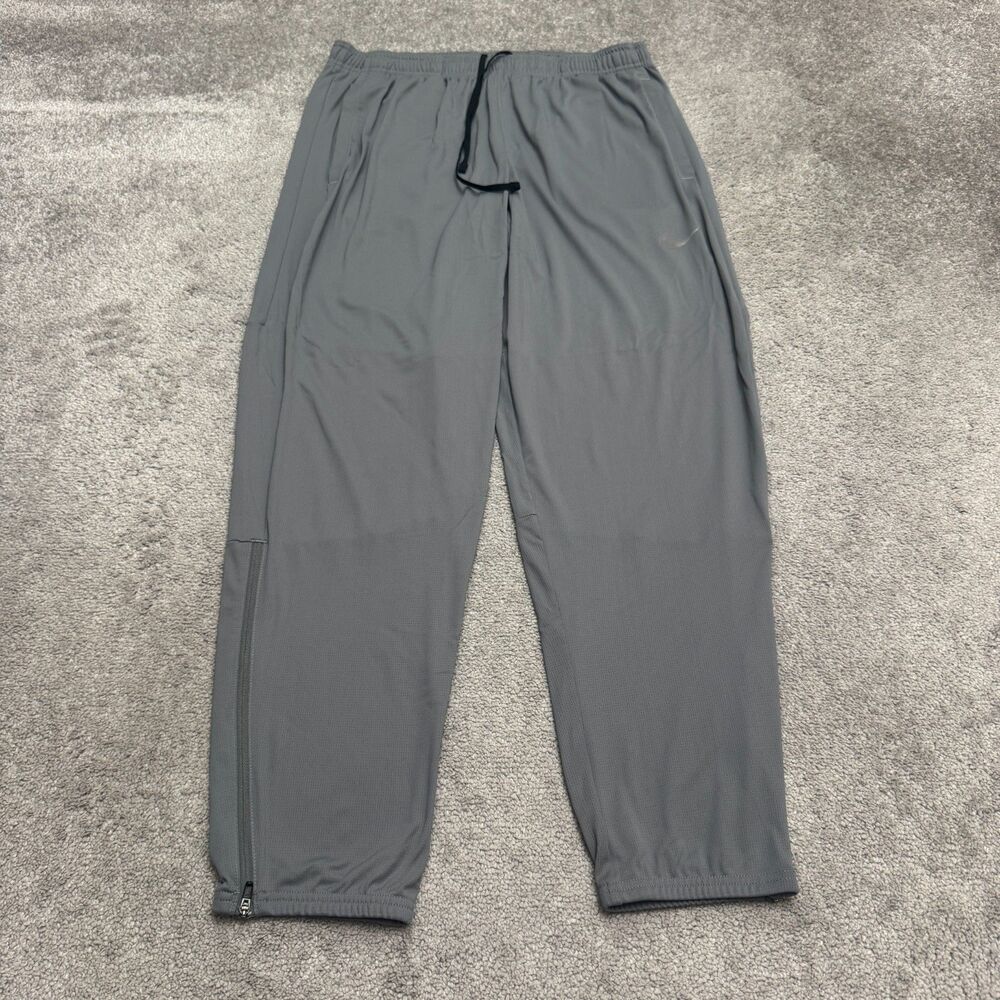 Nike Dri-FIT Challenger Running Track Pants Mens Medium Gray Ankle Zip Active